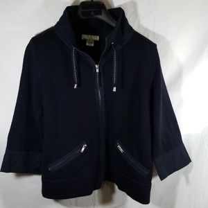 Allison Daley Petite Zip up Sweater Blue Size PS